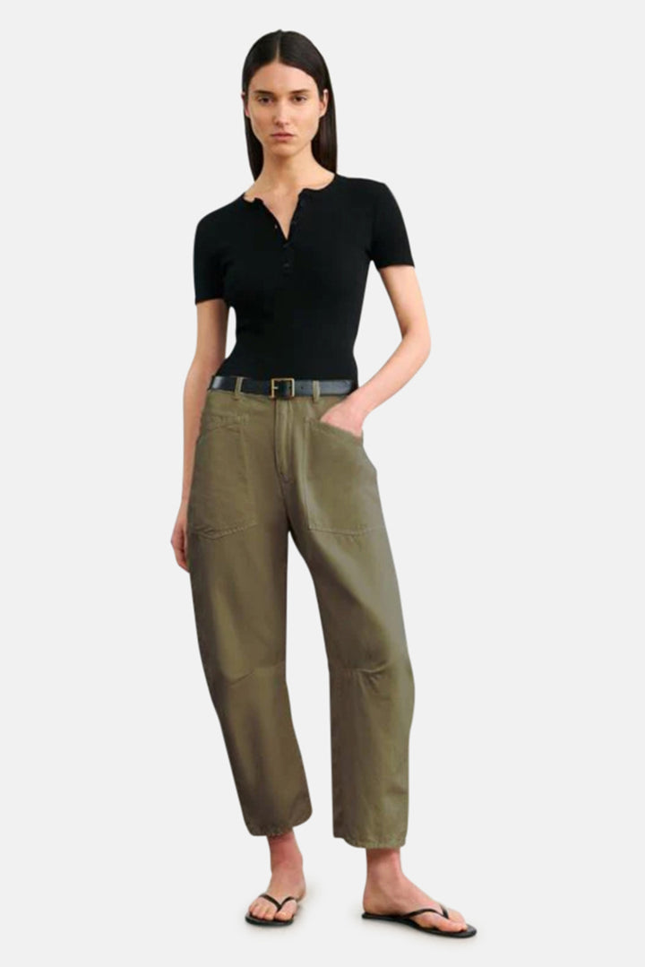Shon Linen Pant Olive Green