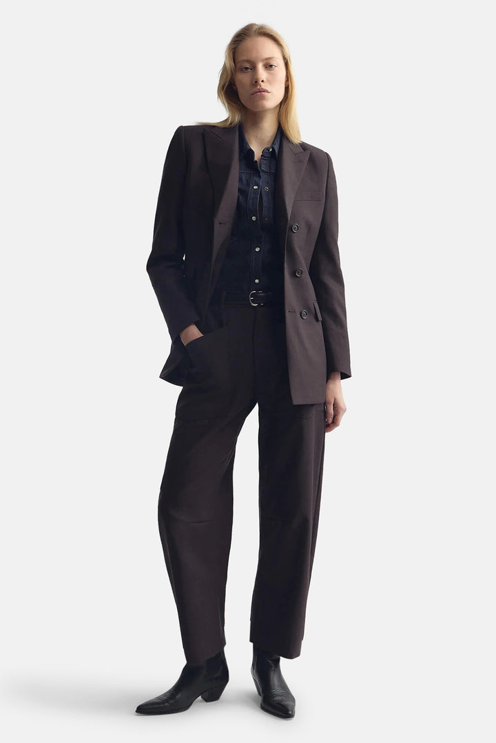Shon Wool Pant Brown Herringbone