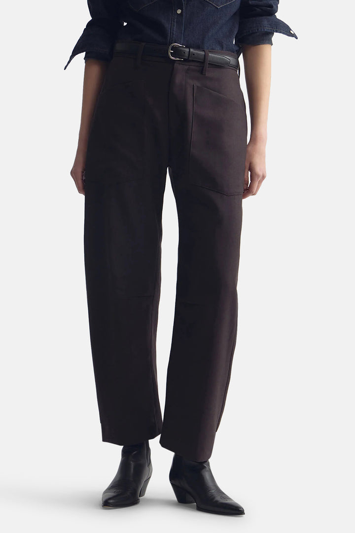 Shon Wool Pant Brown Herringbone
