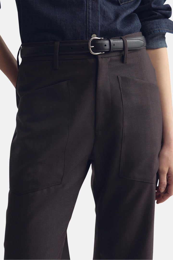 Shon Wool Pant Brown Herringbone