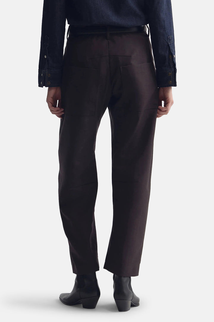 Shon Wool Pant Brown Herringbone