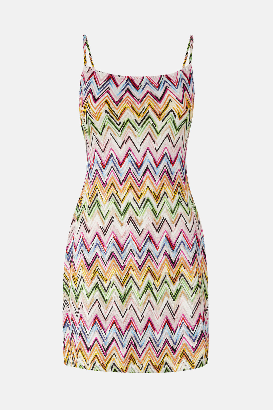 Mini dress with lace and zigzag motif Multicolor