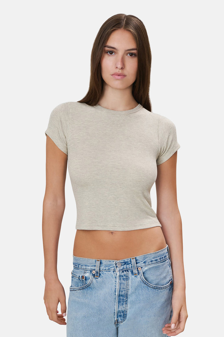 Short Sleeve Baby Tee Heather Oatmeal