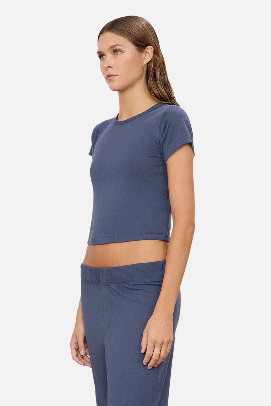 Short Sleeve Baby Tee Washed Navy
