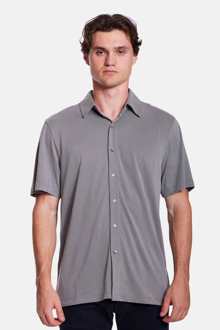 Short Sleeve Micro Pique Shirt Dark Olive