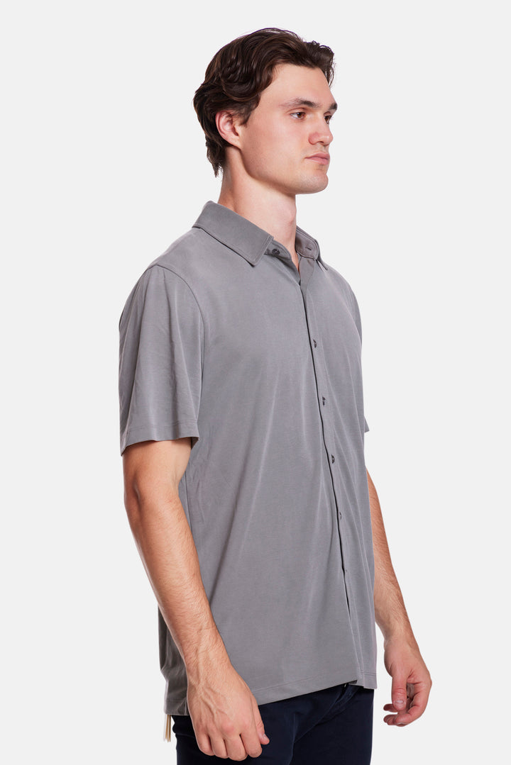 Short Sleeve Micro Pique Shirt Dark Olive