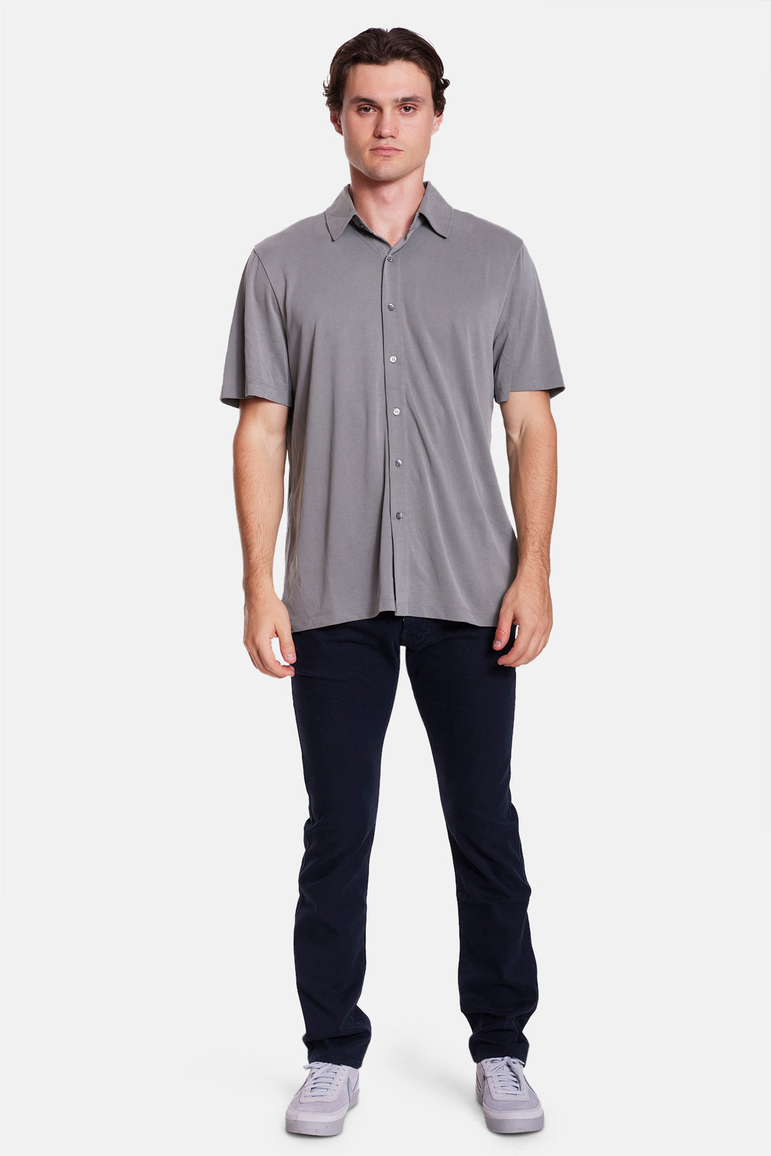 Short Sleeve Micro Pique Shirt Dark Olive