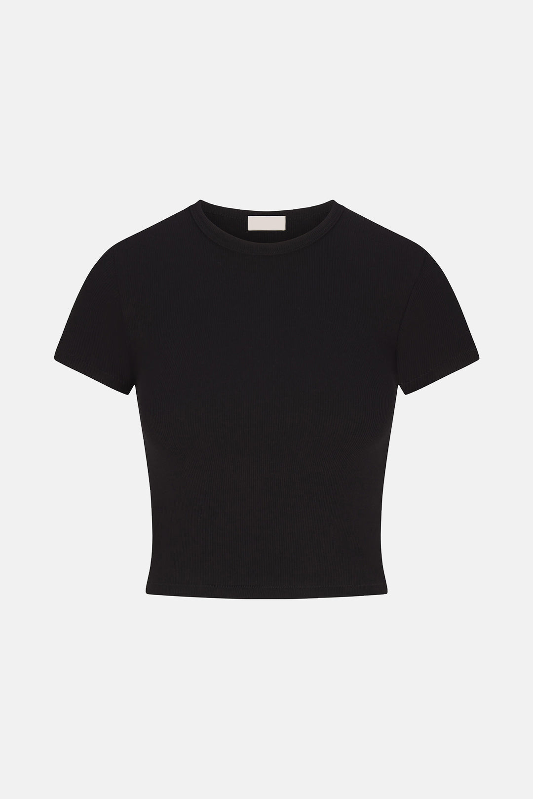 Short Sleeve Ribbed Baby Tee Black