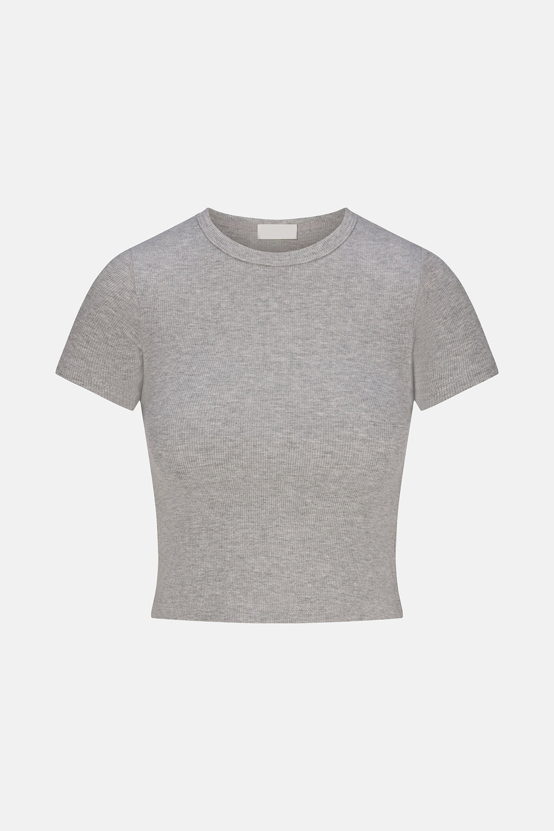 Short Sleeve Ribbed Baby Tee Heather Grey