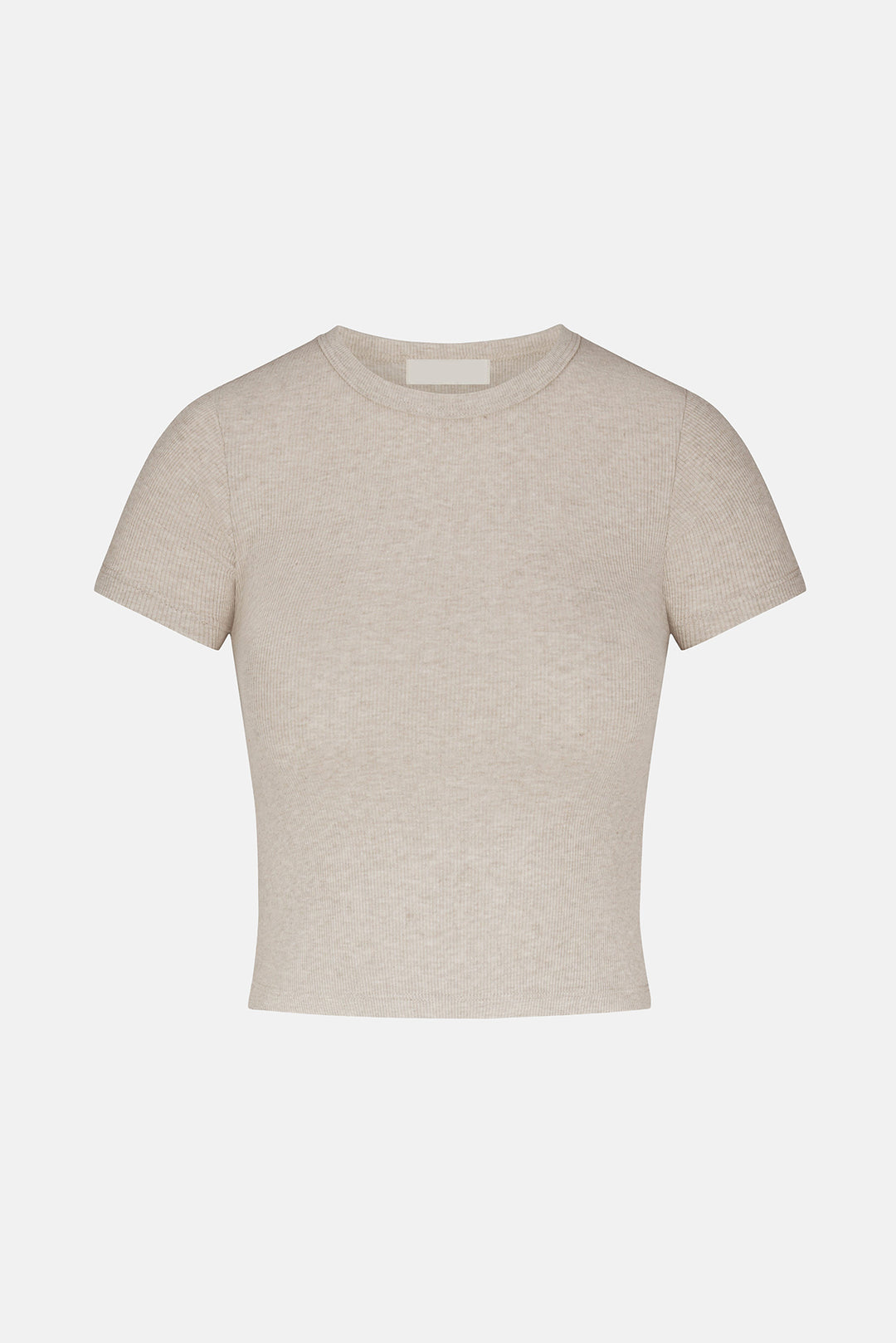 Short Sleeve Ribbed Baby Tee Heather Oatmeal