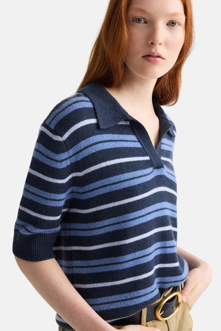 Slightly Oversized Polo in Night Sky Multi