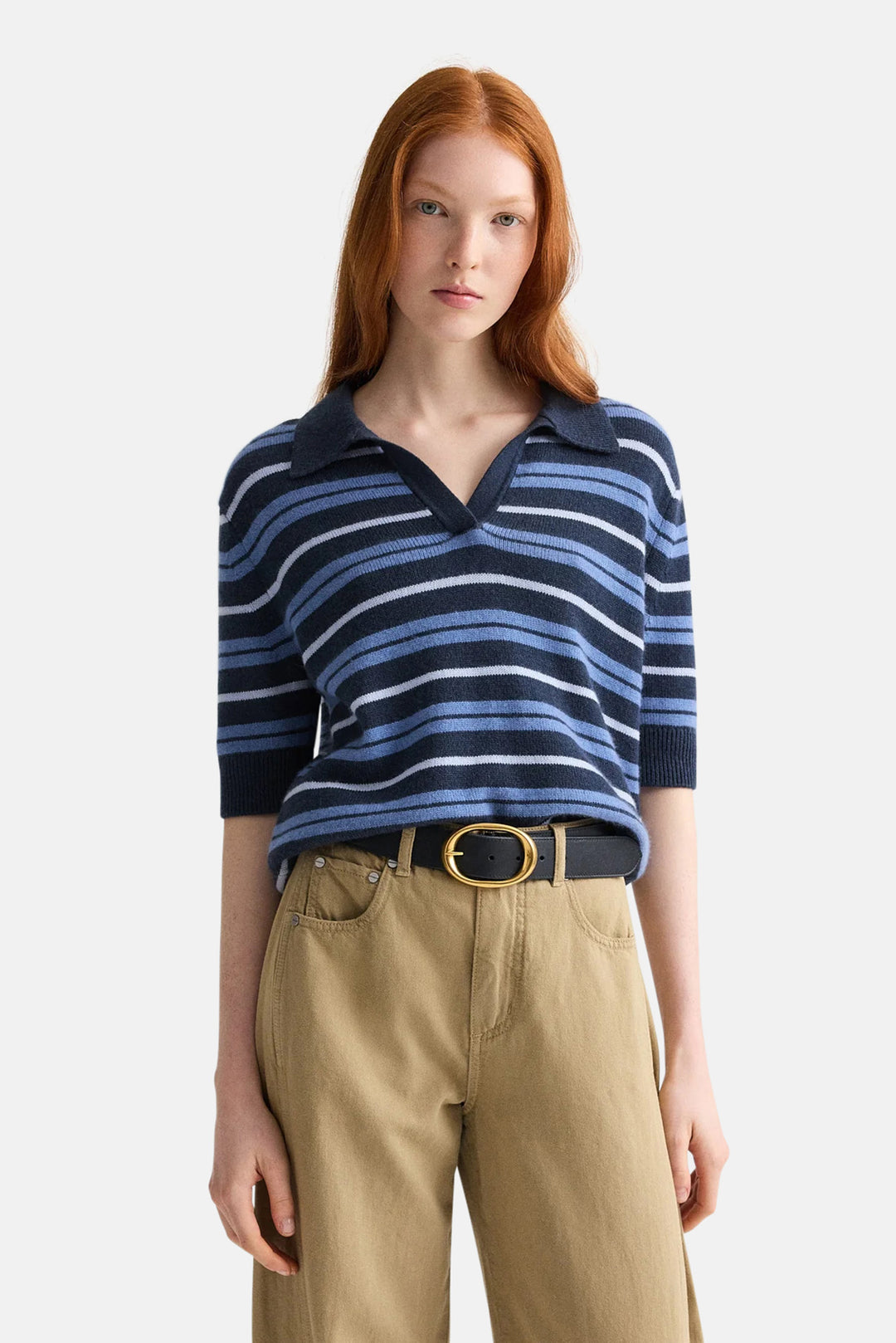 Slightly Oversized Polo in Night Sky Multi