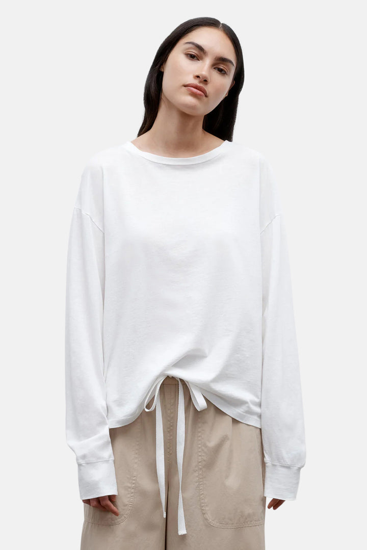 Slouchy Long Sleeve In Supima Cottom White