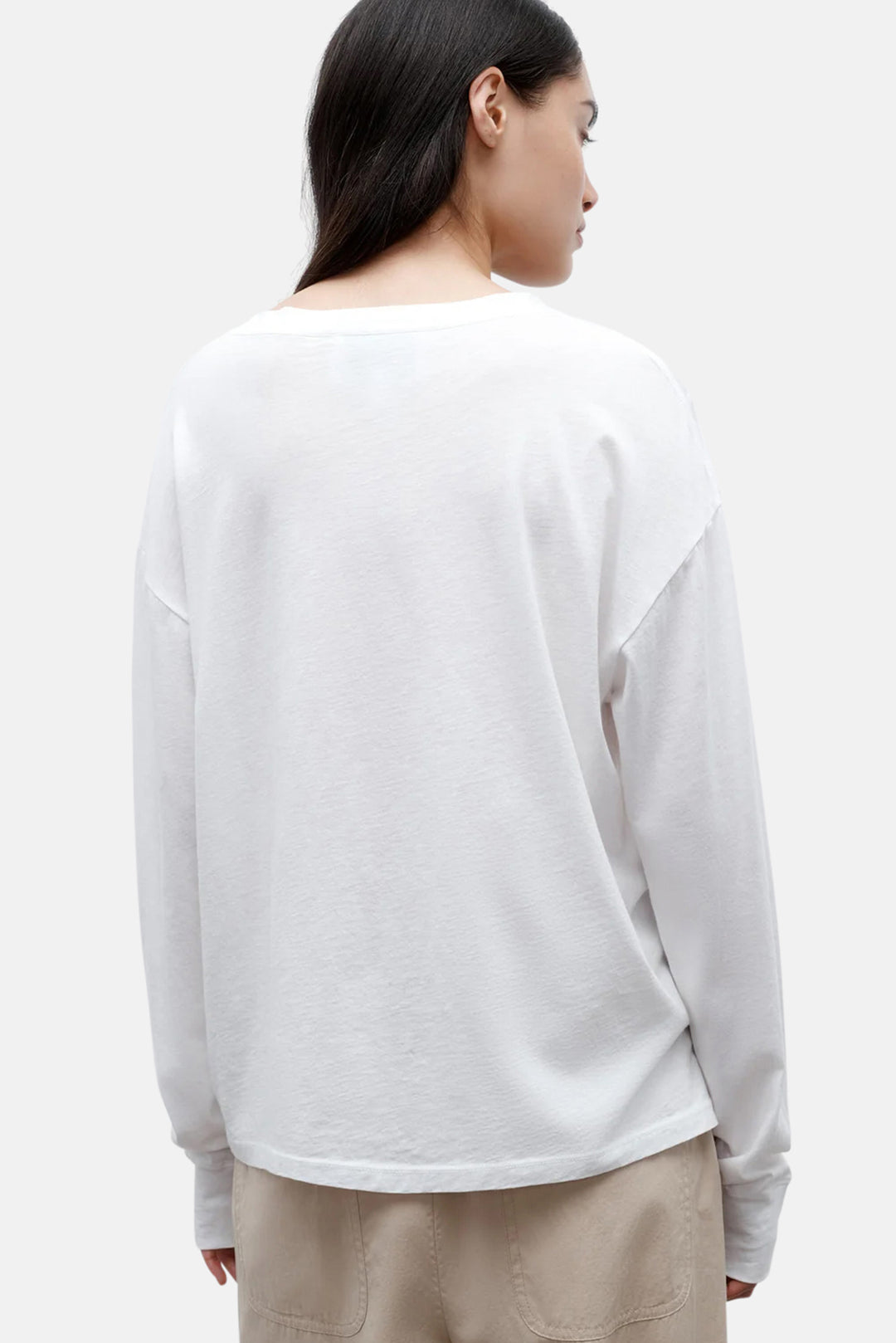 Slouchy Long Sleeve In Supima Cottom White