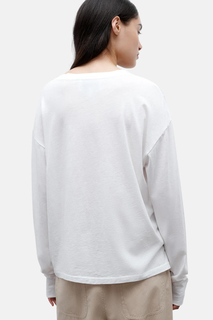 Slouchy Long Sleeve In Supima Cottom White