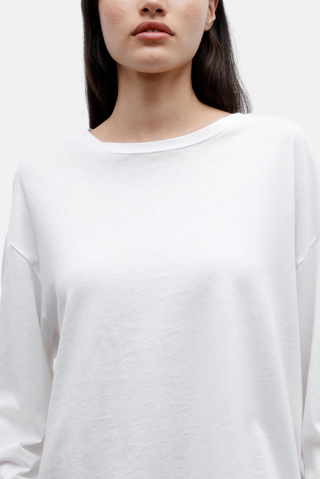 Slouchy Long Sleeve In Supima Cottom White