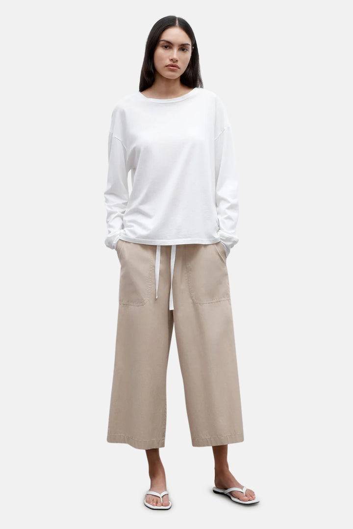 Slouchy Long Sleeve In Supima Cottom White