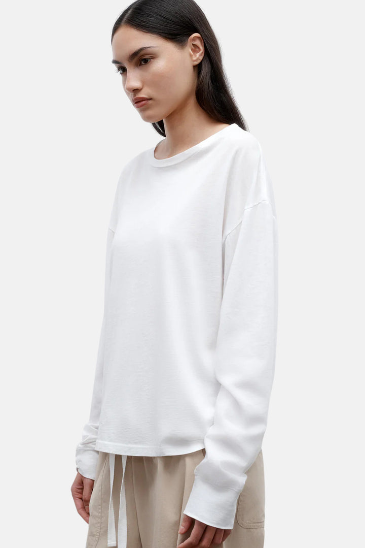 Slouchy Long Sleeve In Supima Cottom White