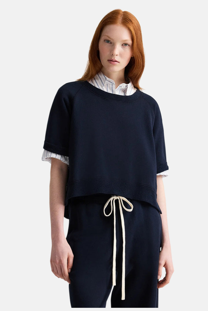 Slouchy Rolled Tee In Midnight
