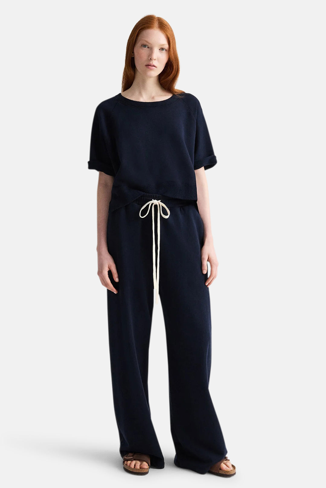 Slouchy Rolled Tee In Midnight