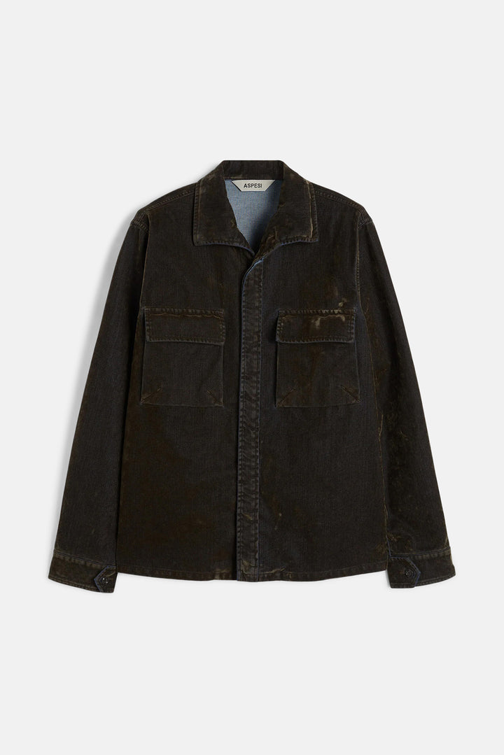 Soft Velvet Overshirt Military