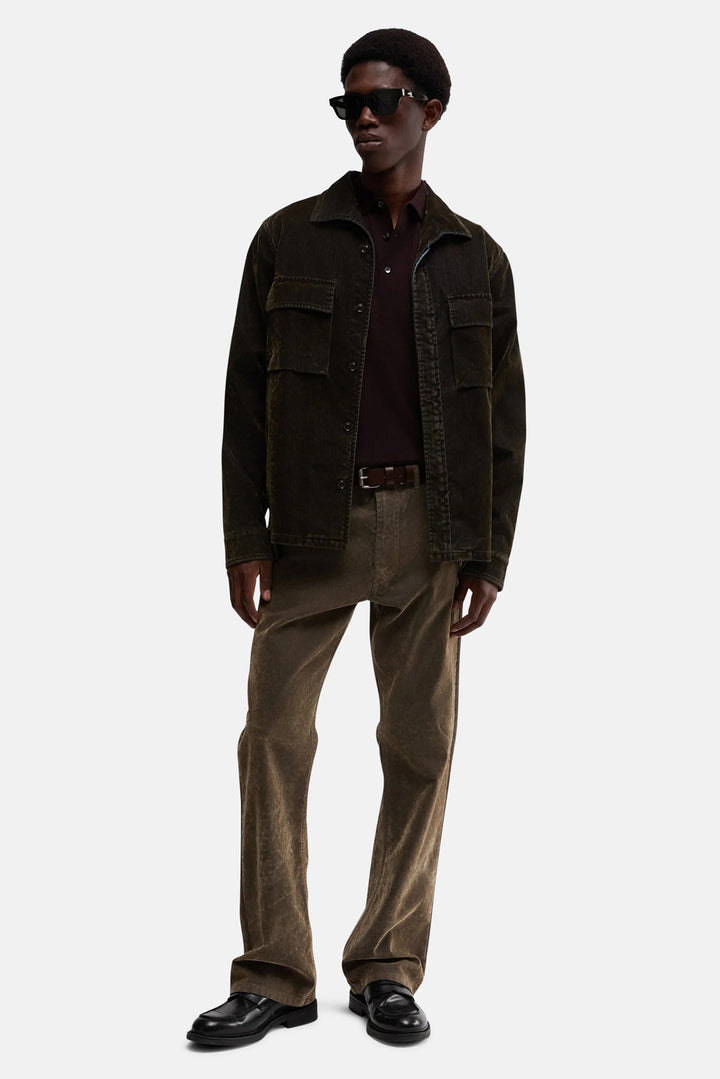 Soft Velvet Overshirt Military