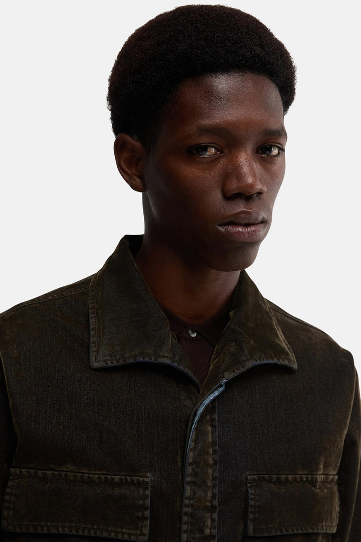 Soft Velvet Overshirt Military