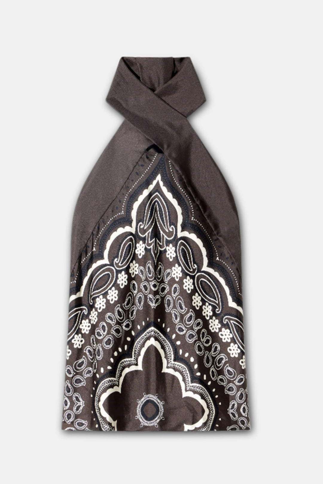 Solal Silk Halterneck Top Brown/Ivory Bandana Print