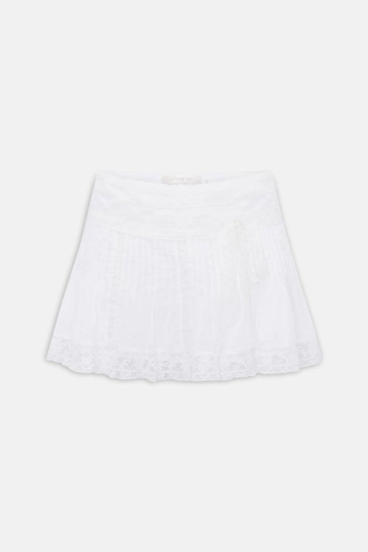 Solena Cotton Victorian Mini Skirt White