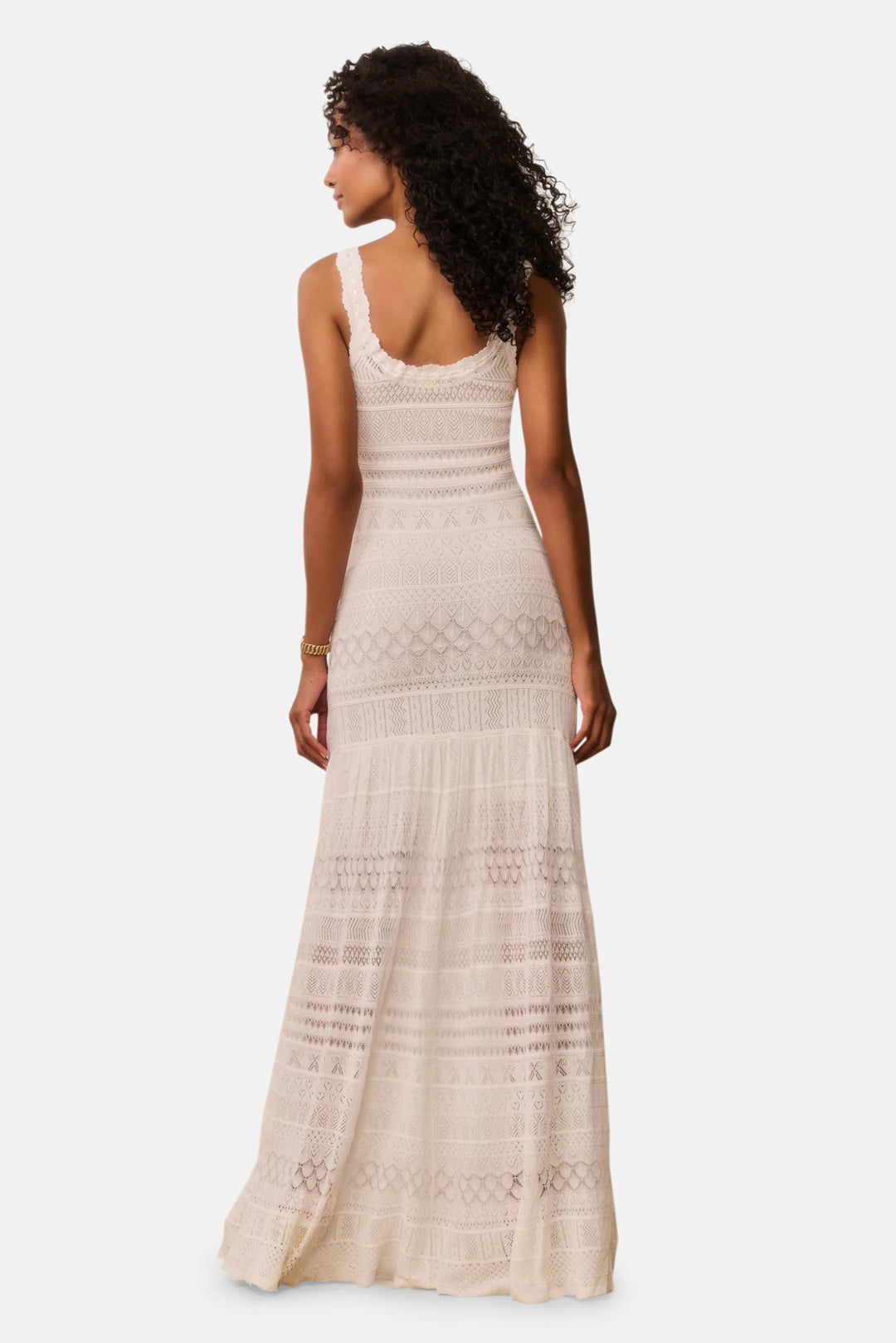 Solenne Fine Pointelle Maxi Dress Light Chai