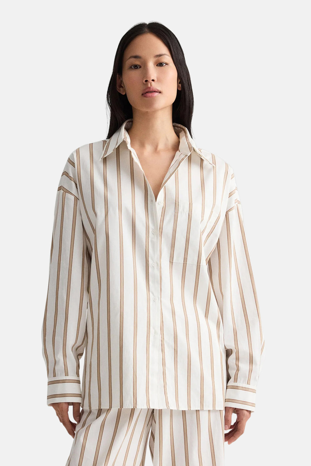 Something Borrowed Shirt in White/Khaki