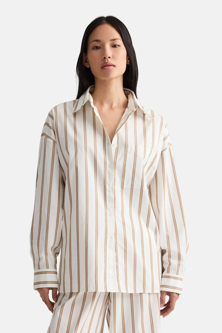 Something Borrowed Shirt in White/Khaki