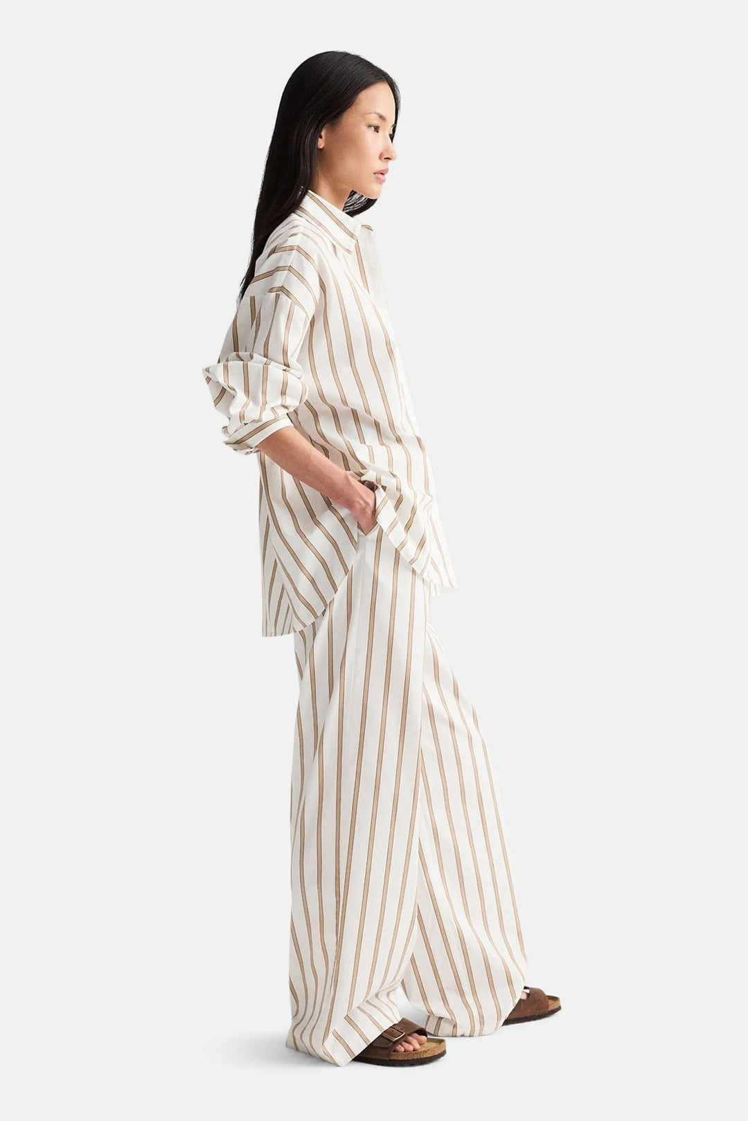 Something Borrowed Shirt in White/Khaki