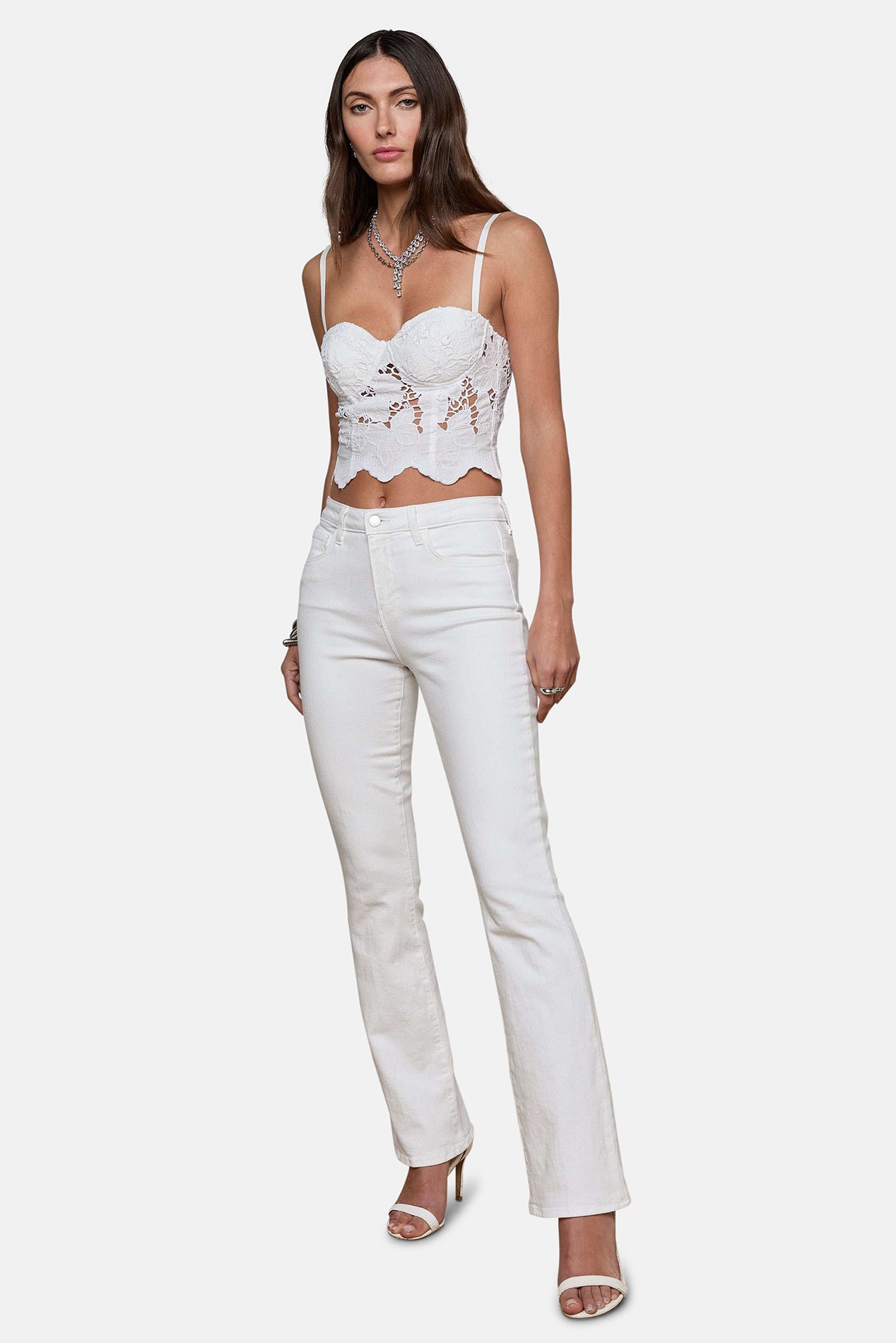 L'Agence Sonya Lace Bustier White – blueandcream