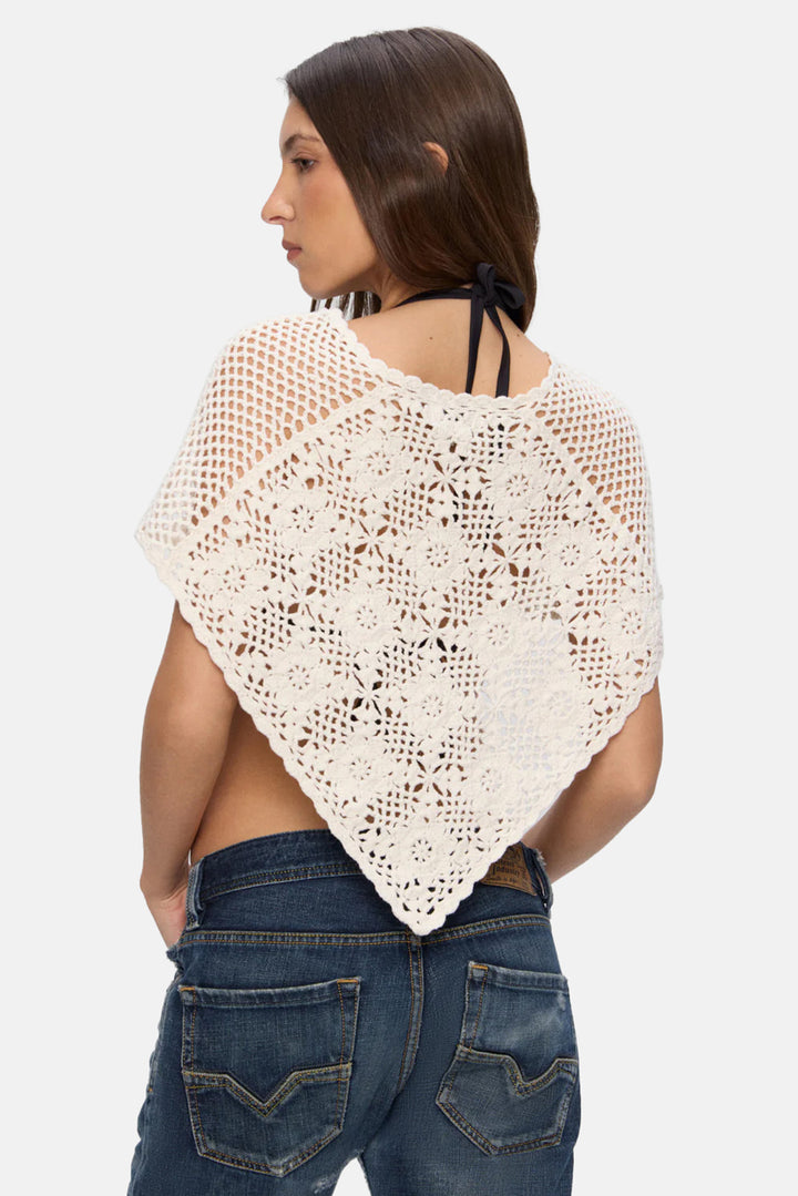 Sophie Crochet Poncho Soft Sand