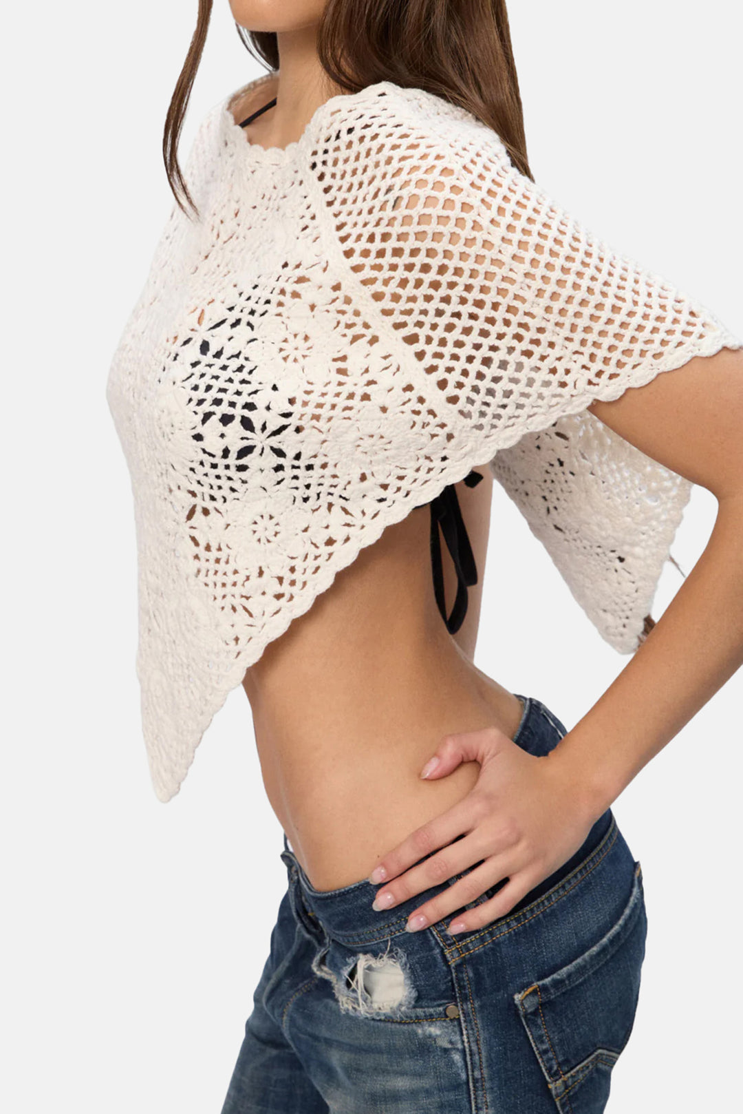 Sophie Crochet Poncho Soft Sand