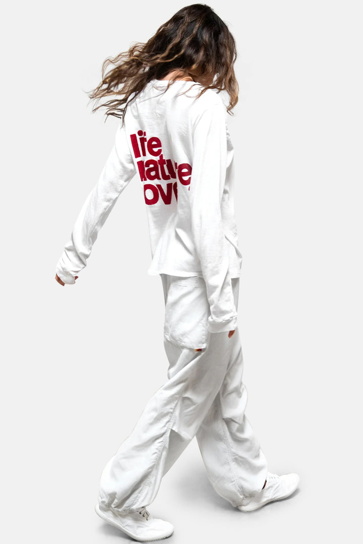Sparrow Matte/Satin Loose Drawcord Biggy Pant - Laundry Whites