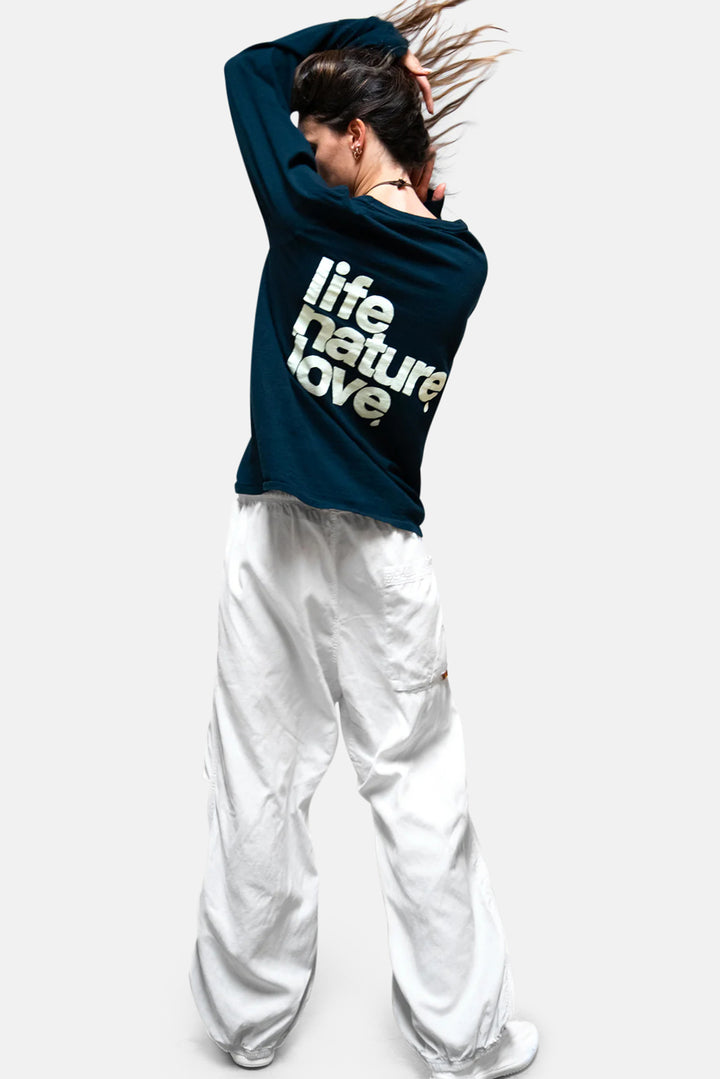 Sparrow Matte/Satin Loose Drawcord Biggy Pant - Laundry Whites
