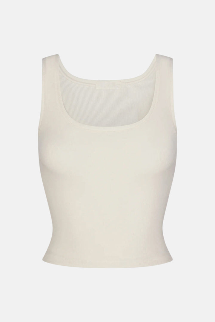 Square Neck Tank Cream (Butter Rib)