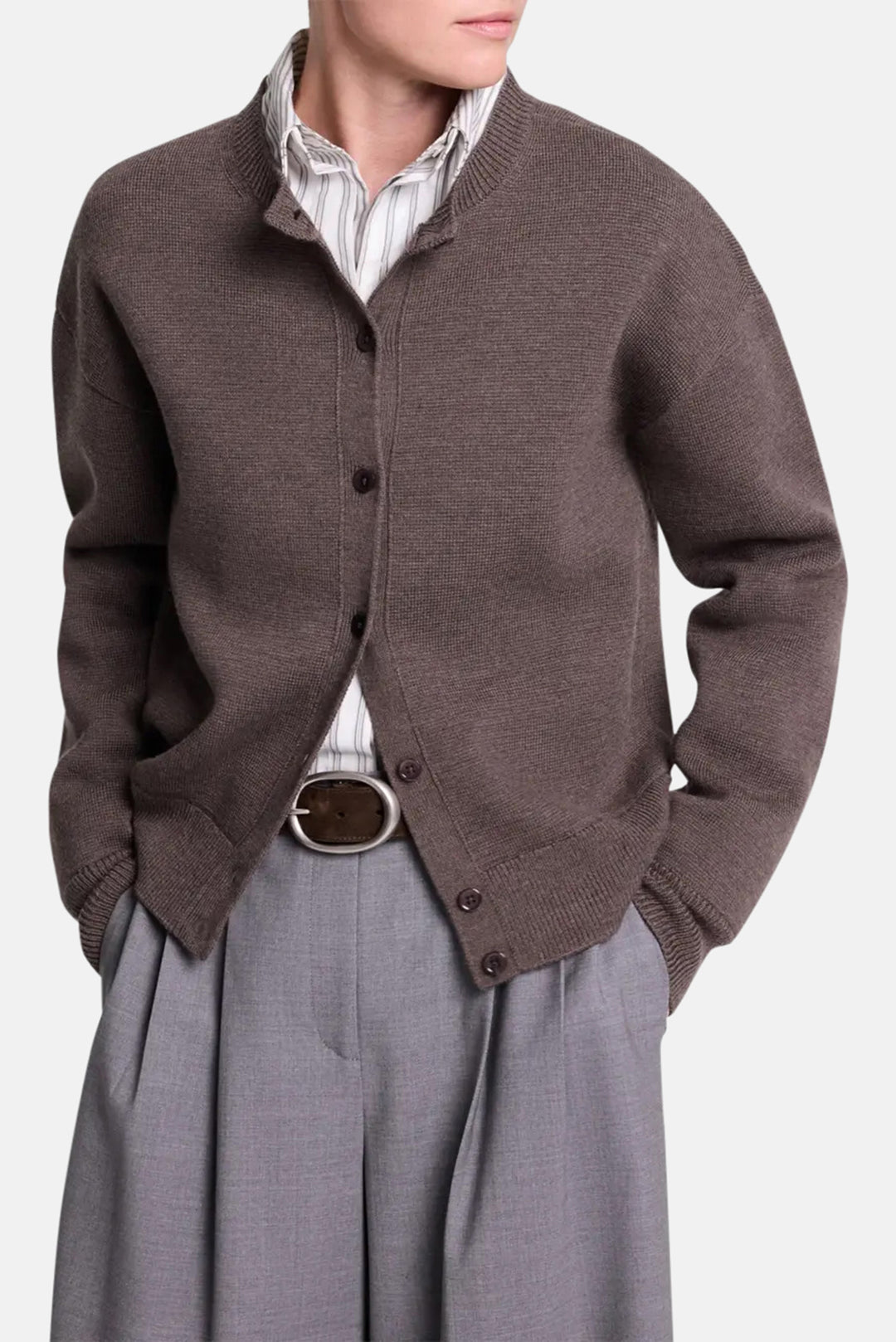 Stay Awhile Cardigan in Wool Turkish Coffee