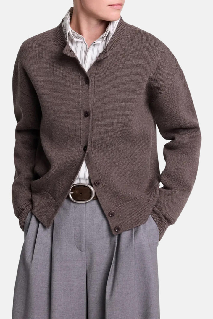 Stay Awhile Cardigan in Wool Turkish Coffee