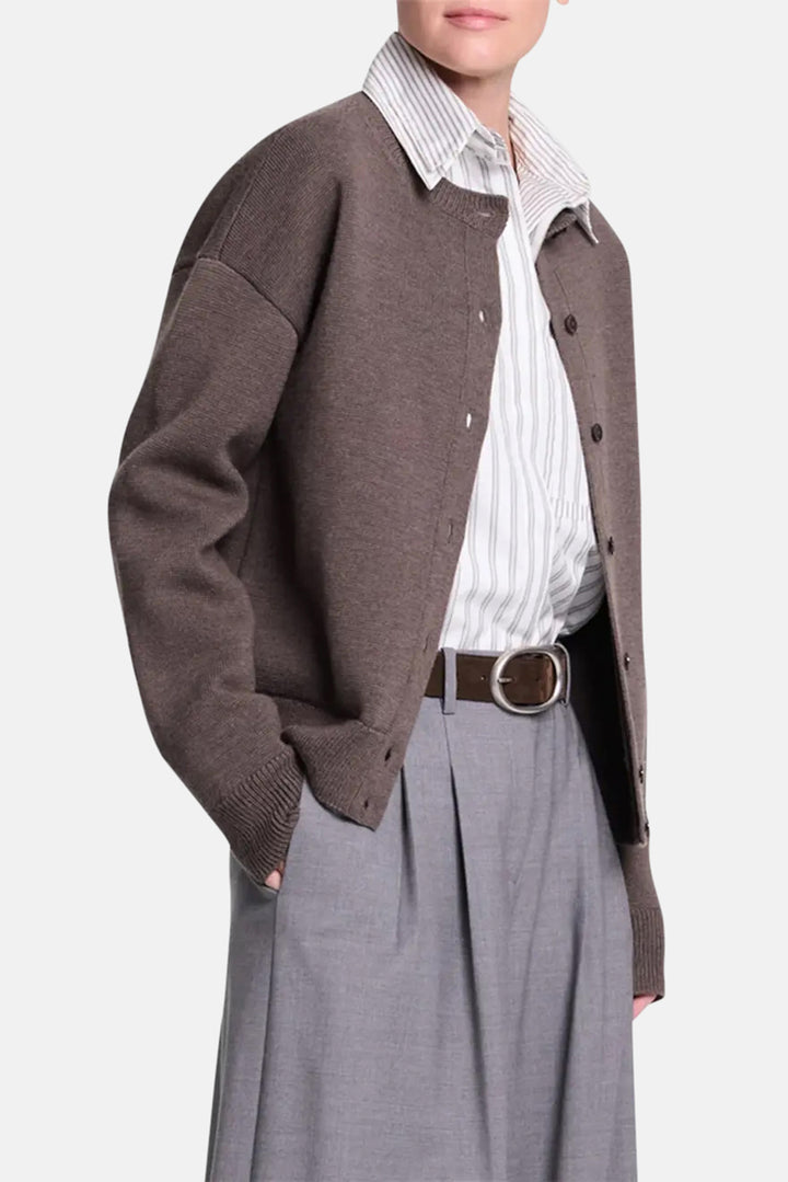 Stay Awhile Cardigan in Wool Turkish Coffee