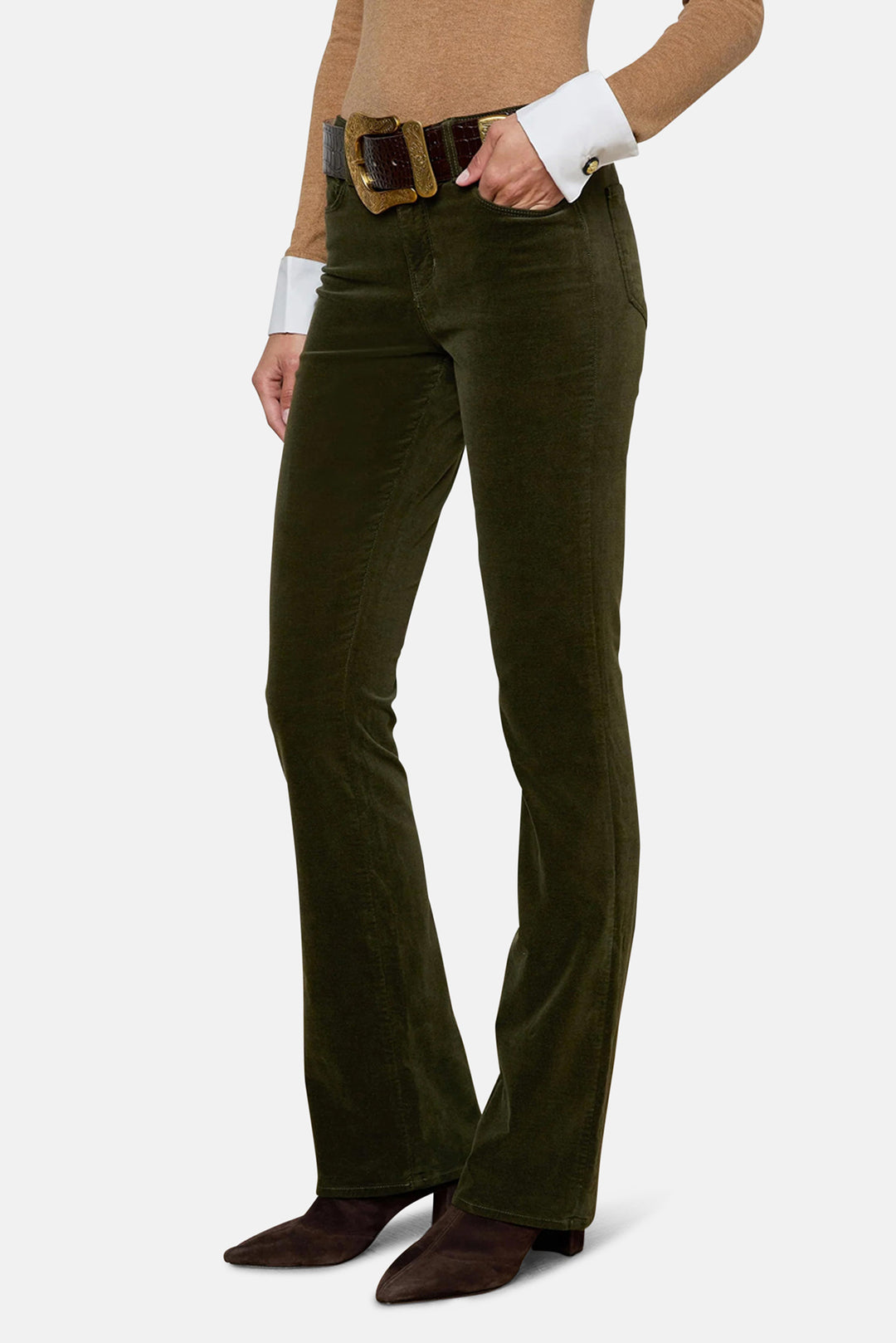Stevie H/R Straight Pant Deep Olive