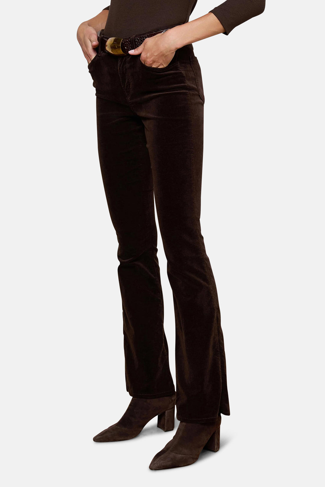 Stevie High Rise Straight Coffee Bean