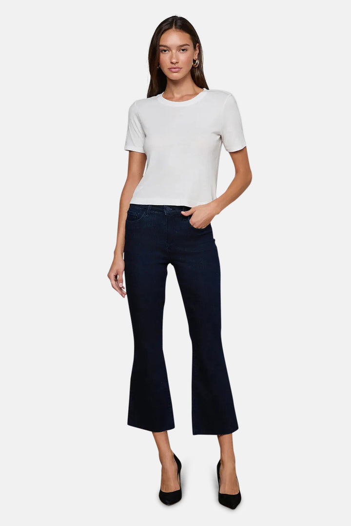 Stormy Cropped Cotton Tee White