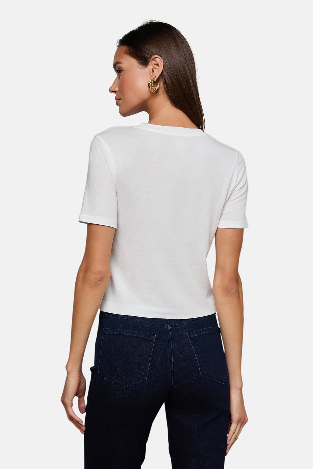Stormy Cropped Cotton Tee White