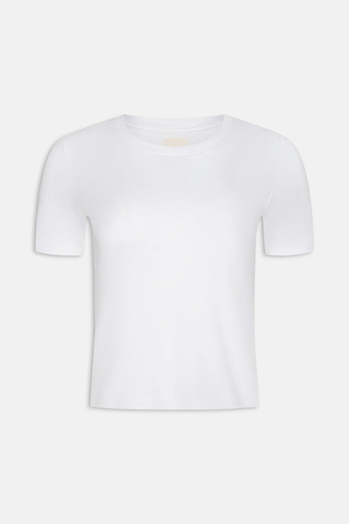 Stormy Cropped Cotton Tee White