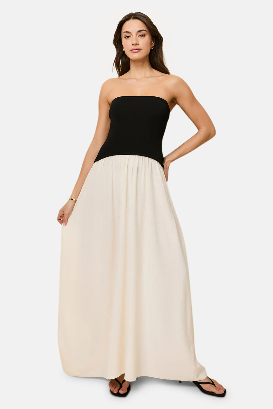 Strapless Soglio Dress Noir / Brule