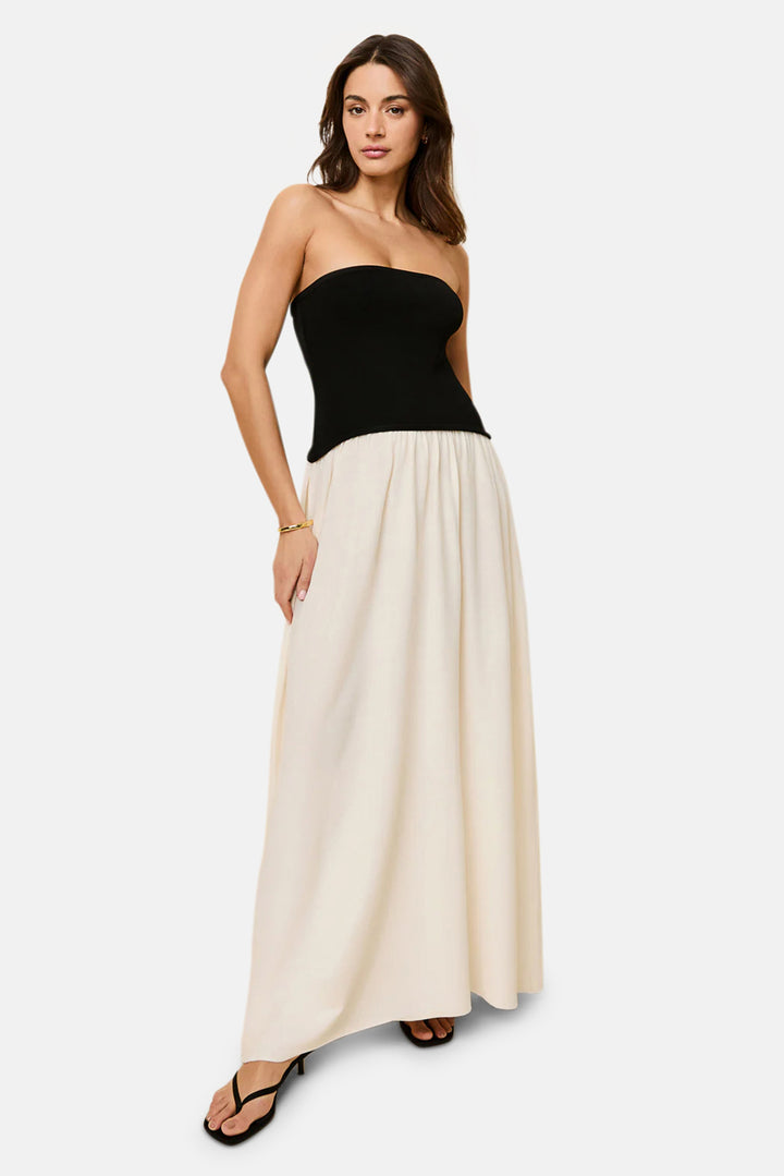 Strapless Soglio Dress Noir / Brule