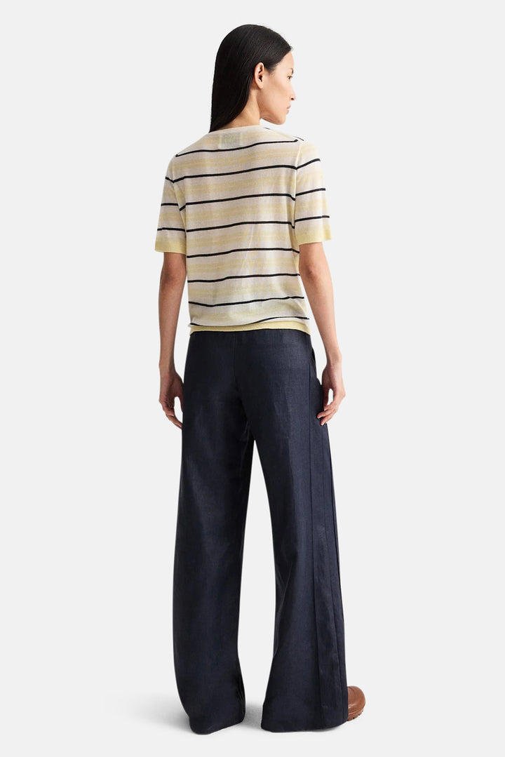 Striped Short Sleeve Tee In Cashmere Ivory Multi